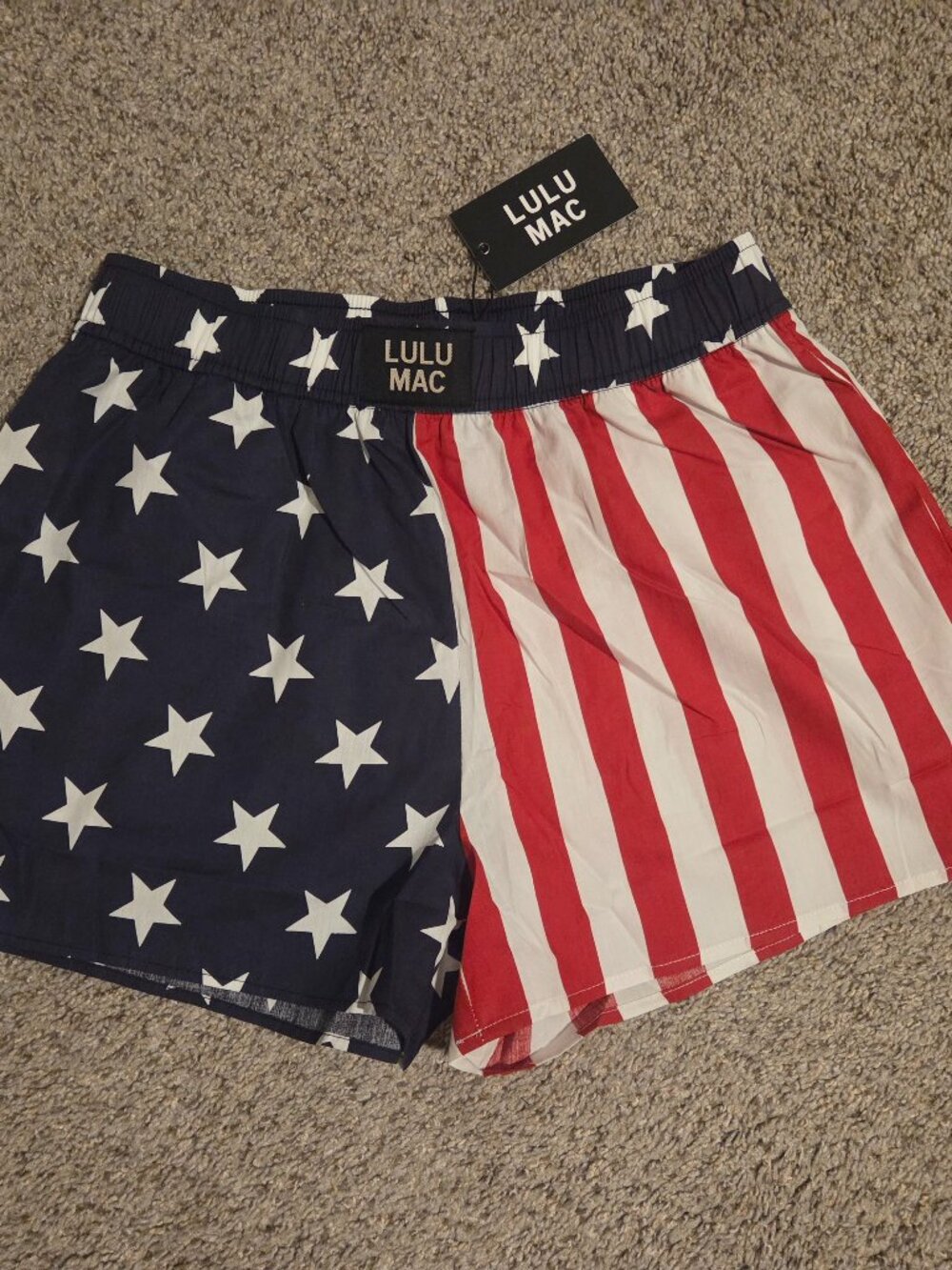 Lulu Mac American Flag Boxer Shorts Large